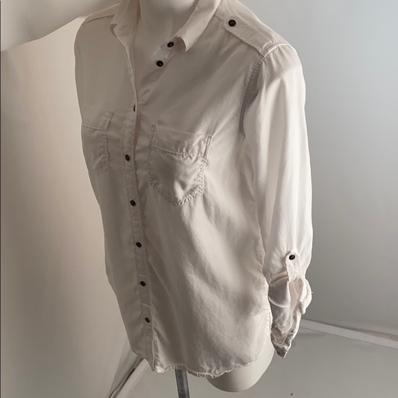 Express White Boyfriend button down shirt - Picture 3 of 9